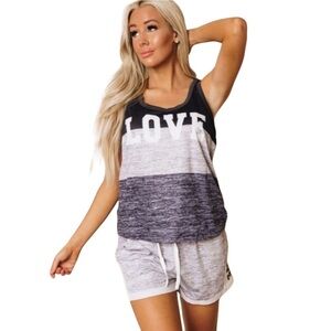 Love Tank Top & Drawstring Shorts Set Size M